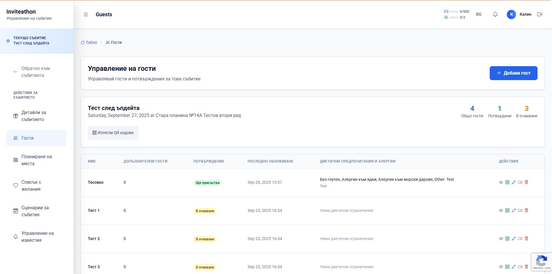 Inviteathon analytics view